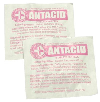 100 Antacid Packs with 2 Tablets