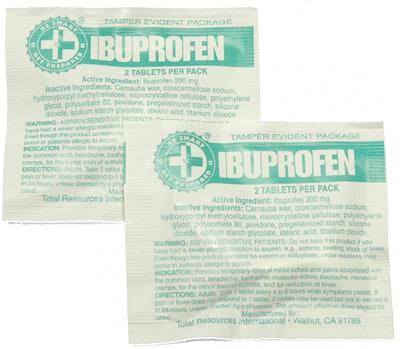 100 Ibuprofen Packs with 2 Tablets